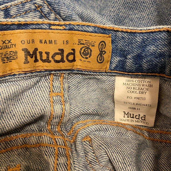 Vintage Y2K Mudd Jeans Flared Leg Raw Hem 00s 90s Retro Size 11. Botton fly - Picture 12 of 12